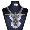 2015 luxe vintage argent pièce grande marque dubai bijoux ensemble